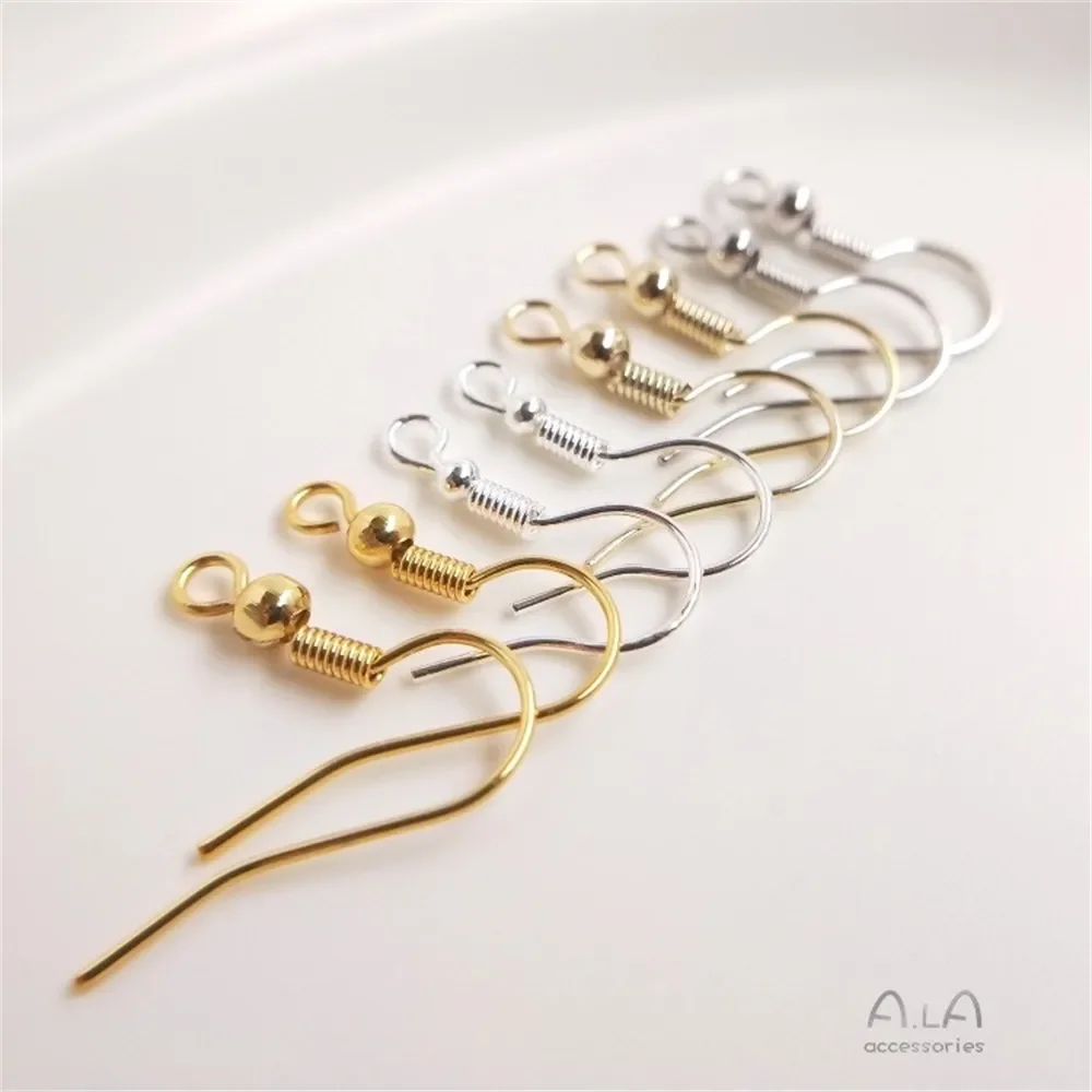 14K حزمة الذهب الحقيقي مدقة أربعة حلقة أقراط مسمار S925 الفضة إبرة اليدوية Diy بها بنفسك الأذن مجوهرات اكسسوارات المواد E001 #2