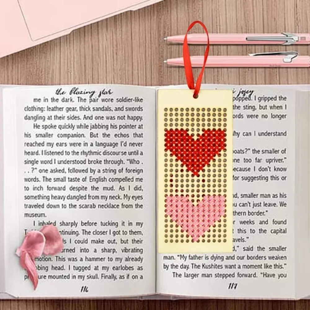 

8Pcs/Set Painting Hollow Out Cross Stitch Kit DIY Art Embroidery Kit Handmade Gift Wooden Bookmarks Beginner