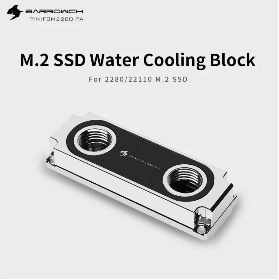 Barrowch FBM2280-PA Water Cooling Block For 2280/22110 M2 Type Solid State Drive Supports Single Double-Sided Chip Hard Drive