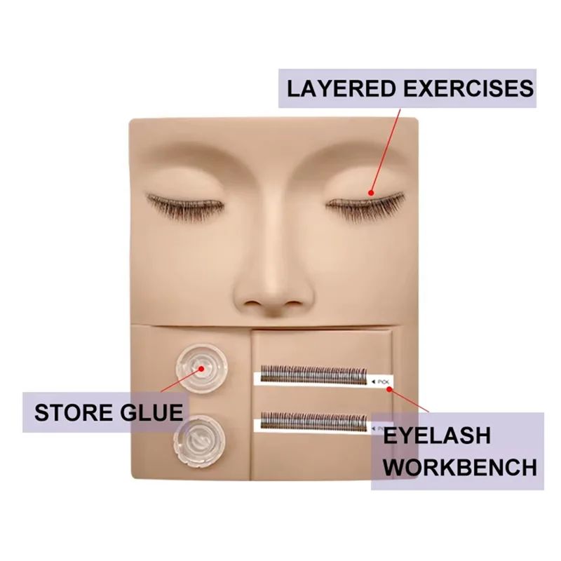 Wimperextensions Oefenmodel Hoofd Wimperverlenging Trainingshulpmiddelen Valse wimper Enten Oefenmodel Face-A58E