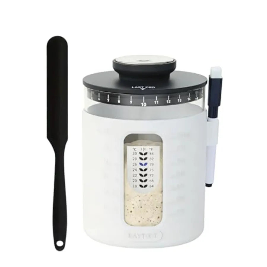 

Sourdough Starter Jar Kit 33oz Wide Mouth Sourdough Fermentation Jar, Upgraded 2026 Sour dough Container Reinforced Thick Glass
