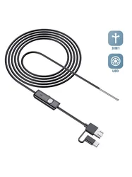 3in1 Micro USB Type-c Android Endoscope Camera Pipe Car Inspection Borescope Waterproof LEDs Rigid Cable for Sumang HUIWEI PC