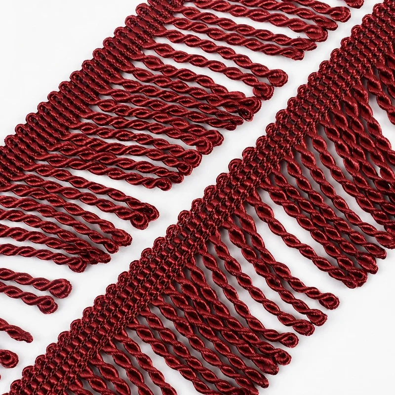 3/5 Meter Meetee 55 mm einfarbiges Twist-Spitzenband mit Fransenbesatz für Heimtextilienvorhänge, Sofa-Dekoration, DIY-Nähzubehör