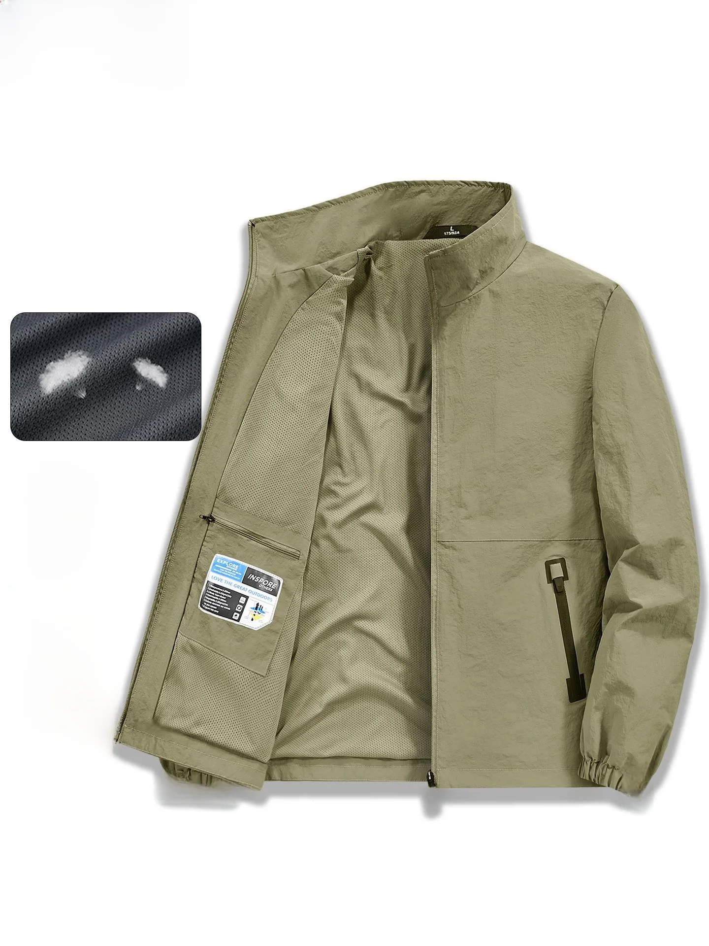 

Мужская повседневная ветрозащитная водонепроницаемая куртка свободного покроя с воротником-стойкой, весенне-осеннее новое прочное полиэфирное пальто