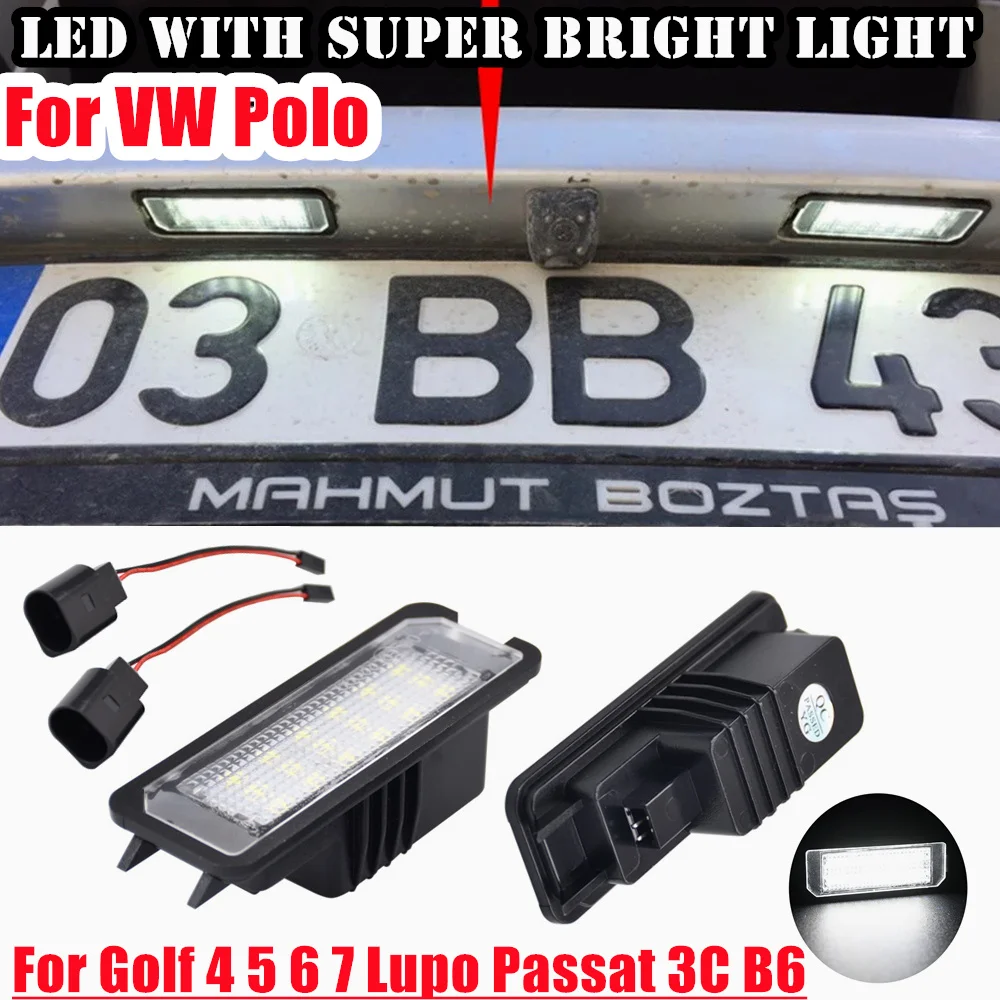 LED License Number Plate Light Error Free For Skoda Superb 3T4 For Seat Altea Leon Ibiza VW Golf 4 5 6 7 Passat Polo Scirocco