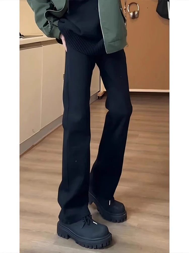

Мужские джинсы Slim Fit с удлиненной длиной, высокой талией, прямым кроем, на молнии, повседневные, модные, весенний сезон