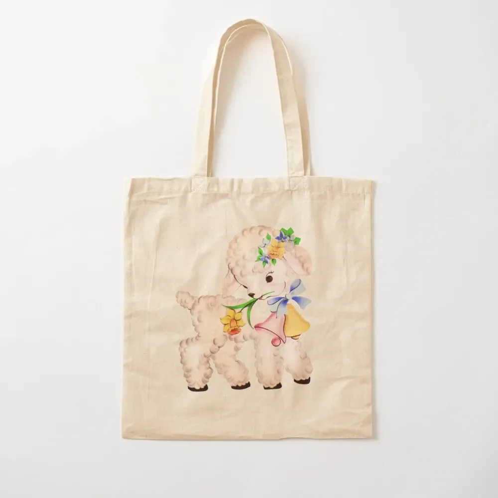 

Vintage Lamb Tote Bag shopper bags for women Canvas bag supermarket folding bag