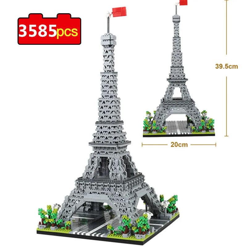 

3585pcs World Architecture Model Building Blocks Paris Eiffel Tower Diamond Micro Construction Bricks DIY Toys for Children Gift