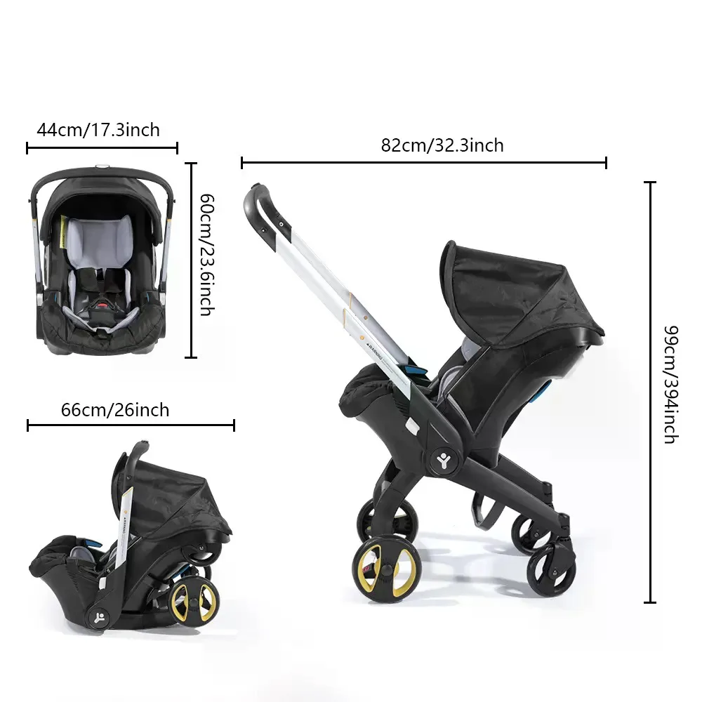 #DealsForYouDays,Baby stroller Multi-functional highlandscape Folding Stroller, Cotton Seat Cushion, the Push Rod can be Adjusted Up, Down, Forward And Backward,Shopping Mall Baby Stroller,High-Quality Travel Baby Stroller
