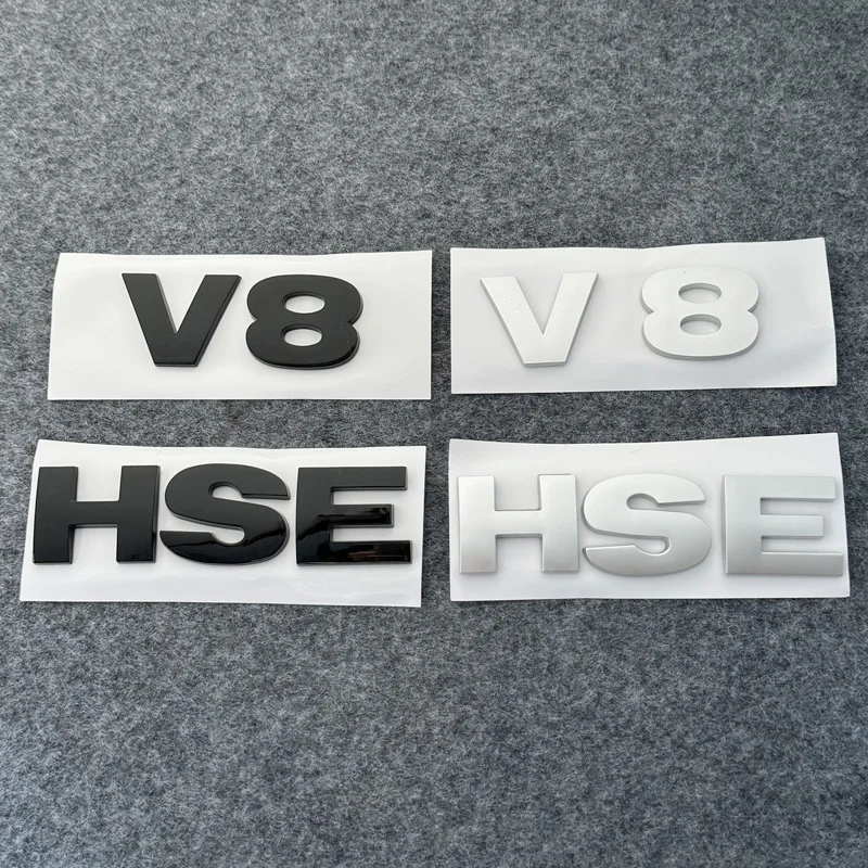 Car 3D ABS V8 HSE Rear Trunk Words Letter Logo Emblem Badge Decals Sticker For Land Rover Discovery 3 4 Freelander 2 Accessories