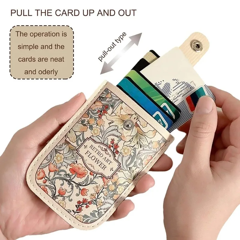 1PC Laminated Concealed MiniCard Wallet Pull-out Type CreditCard Case BusinessCard Case RFID Blocking PVC ID Card Holder