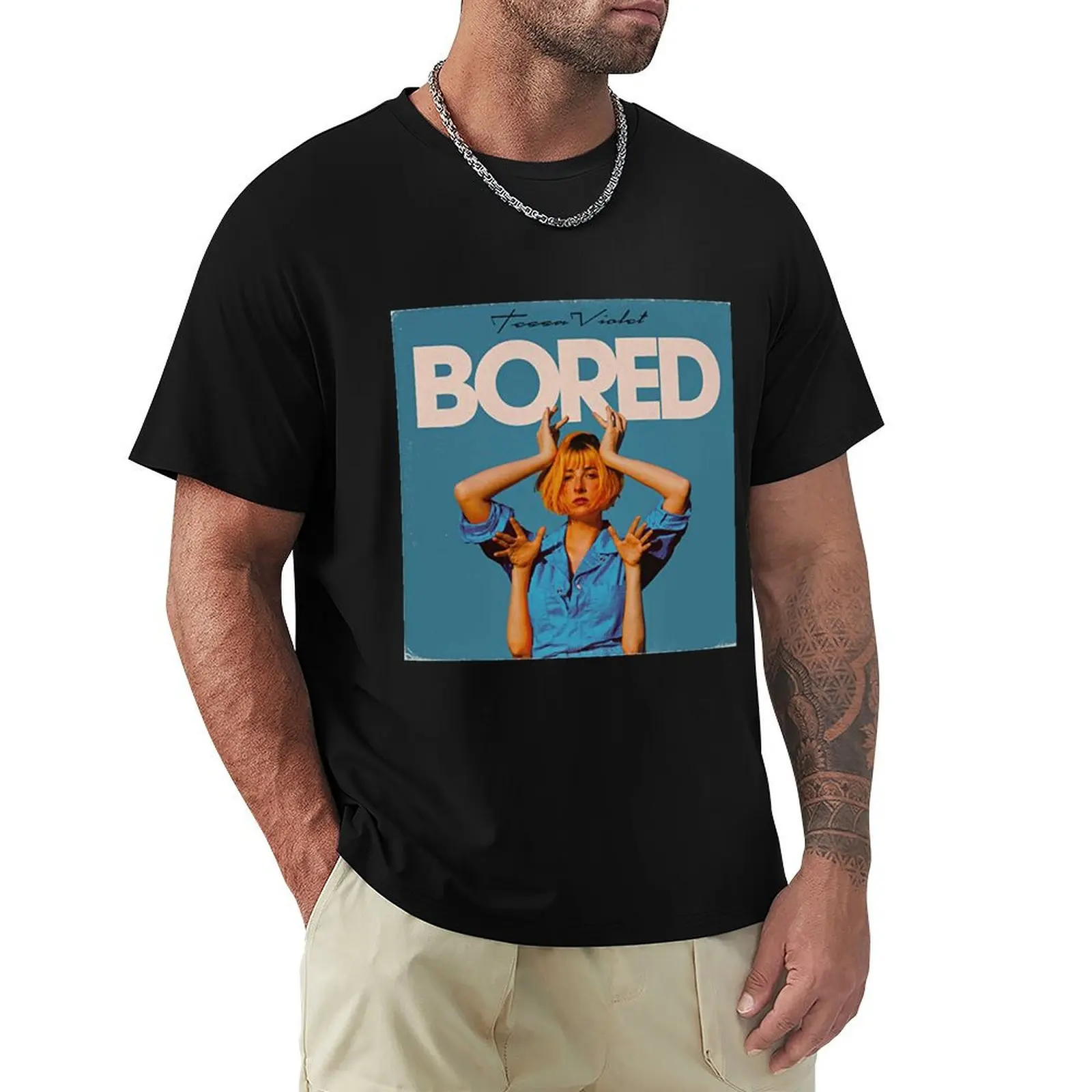 

Tessa Violet - Bored T-Shirt Simple Solid Color Crew Neck Tee