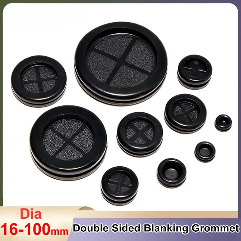 Double Sided Protect Blanking Grommets Black Rubber Grommet Closed Gromet Blind Plug Bungs Dust-proof Round Sealing Ring