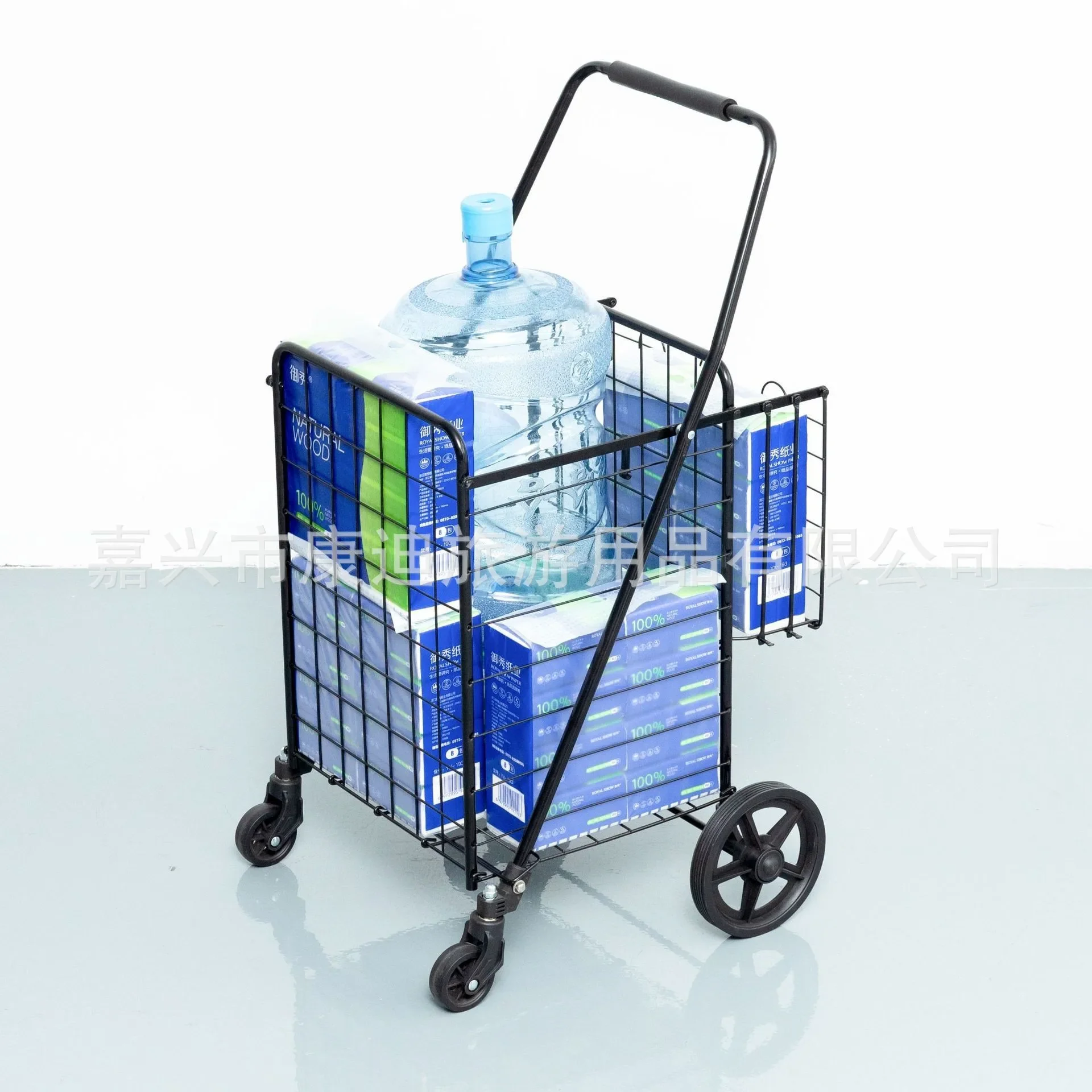 Vegetable basket cart wrought iron home shopping cart Supermarket trolley Foldable mobile shopping cart Elderly home trolley