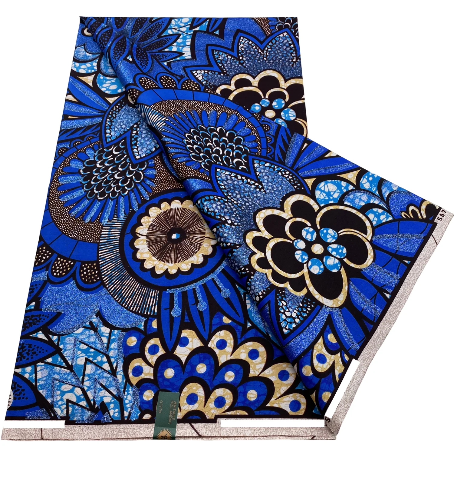 

6 ярдов позолота, 100% чистый хлопок, оригинальная африканская ткань с восковым принтом для одежды, домашний текстиль, натуральный дизайн 2025 года, хит продаж