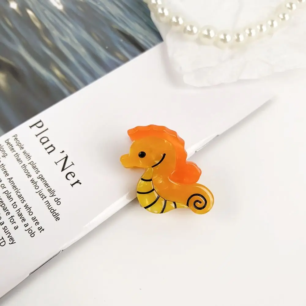 Lobster Cartoon Small Hair Claw Clip Whale Sea Horse Ocean Series Hairpin Hair Accessories Acetate Barrette Girls