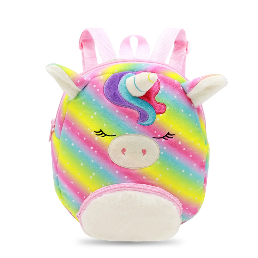 260mmUnicorn girl plush backpack kindergarten big class baby bag cute cartoon 2-3-5 year old schoolbag girl