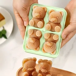 Bear Ice Pop Molds Cartoon Molds Silicone Homemade Frozen Baby Molds Maker Bpa Free Reusable Easy Unmold
