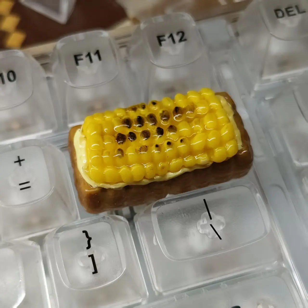 

DIY милые креативные колпачки для клавиш из кукурузы, ручная работа, настройка 2U, игровая механическая клавиатура, украшение, колпачки для клавиш с едой