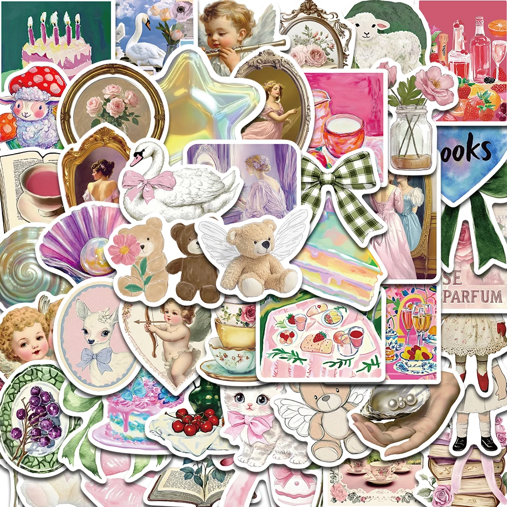 50 قطعة ملصق جمالي غامض Y2k كمبيوتر محمول أنيق إبداعي جداري بار الأمتعة ديكور المجتمع سكيت عنبر إبداعي #1