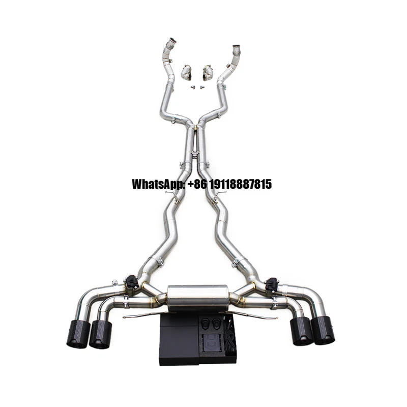 

AUTO Full Exhaust System for BMW M8 F91/F92/F93 4.4TT 2019-2023 Straight-through Downpipe Valved Catback Muffler With MP Tips