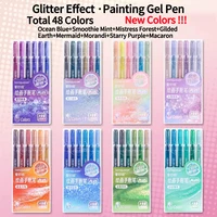 LANGUO, bolígrafos de Gel con efectos brillantes de 6/88 colores, juego de bolígrafos de escritura de 1,0mm, cartulina de papel, diario, dibujo, marcado, colorear, nuevos colores DIY