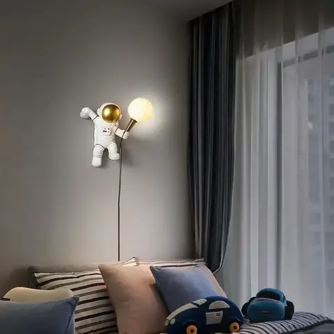 Astronaut vägglampa månutforskning sängbordslampa harts 3D-utskrift månvägglampor rymdman resande dekoration vägglampa 10 best sales månvägglampa - №6
