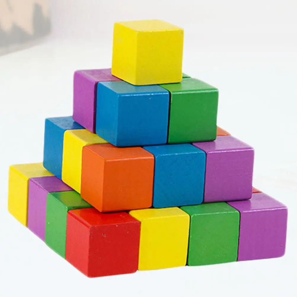 Kinderpuzzles, kleiner Block, Mini-Holz, quadratisch, Bambus, DIY-Würfel, Holzhandwerk, Grundschule