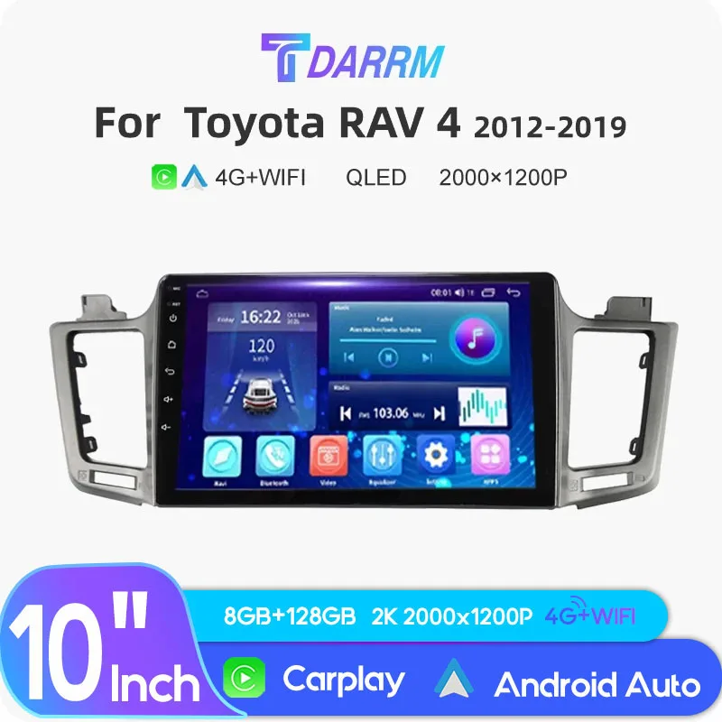 

Автомобильный радиоприемник Android 12 для Toyota RAV4 RAV 4 2012-2019, беспроводная навигация, GPS, автомобильный стерео, мультимедийный плеер, головное устройство