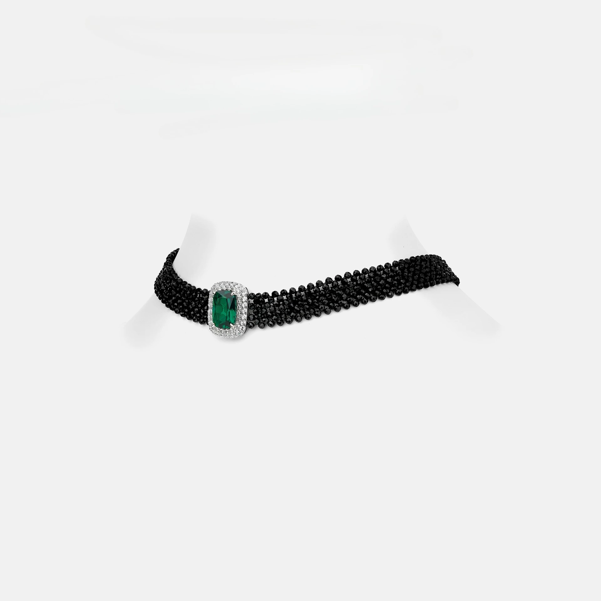 New Black Pointed Crystal Woven Necklace S925 Pure Silver Multi-layer Necklace, Women's High-end Jewelry, Wedding Jewelry