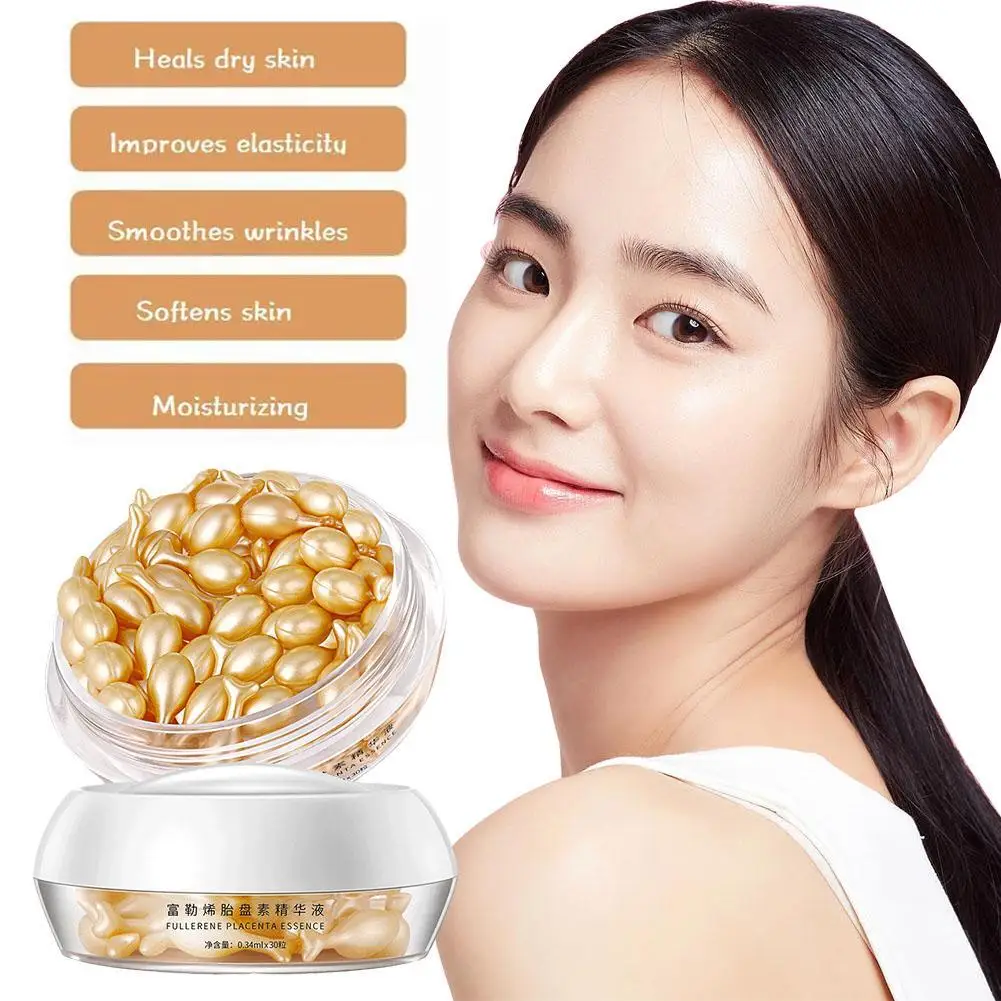 

Collagen Facial Capsules Fullerene Placenta Whitening Moisturizing Skin Rejuvenation Capsules Facial Serum Korean Cosmetics