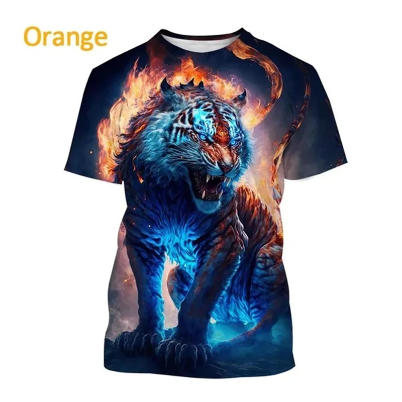 Tiger 3D T Shirt Men Women Children Summer Fashion Short Sleeve Printed Animal T-Shirt Cool Tops Tees Boy Girl Kids Top Clothing