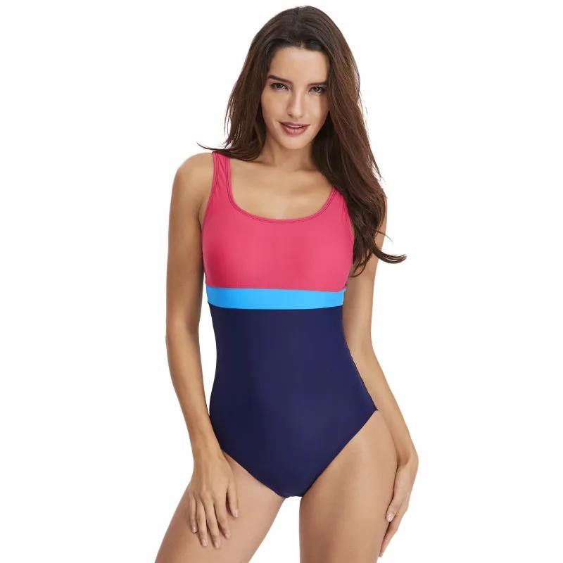 

Swimsuit European and American Swimwear Sexy Triangle Sports Color Matching One-Piece Swimsuit for Women One-Piece Suits