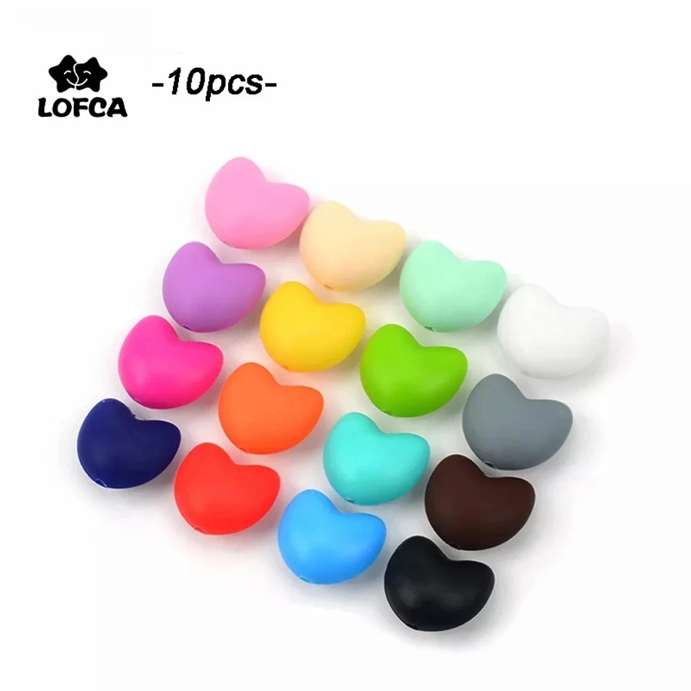 LOFCA 10pcs 실리콘 젖꼭지 구슬 아기 젖니가 남 장난감 씹기 쉬운 신생아 간호 Teether 구슬 젖니가 남 목걸이 액세서리