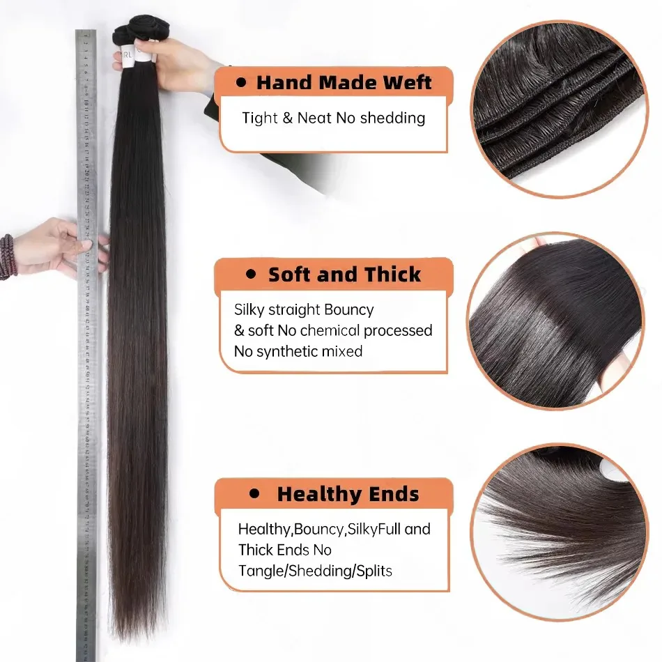 マレーシア骨ストレート人毛バンドル 1/3/4 個 100% 未処理生ストレートバンドル織りエクステンションダブル横糸 30 インチ