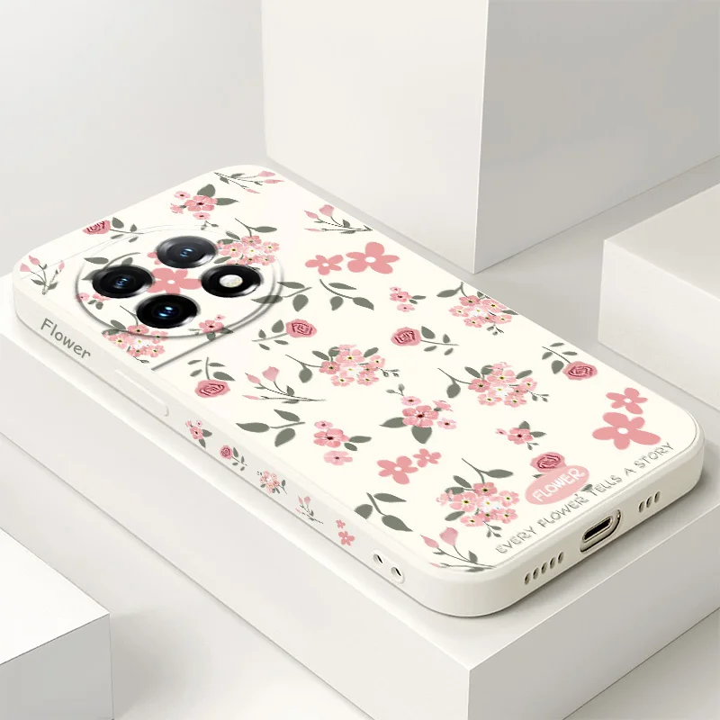 

Floral Scent Phone Case For Oneplus 12 12R 11 11R 10 10R 10T 9R 9RT 9 8T 8 7 7T Pro 5G Liquid Silicone Cover