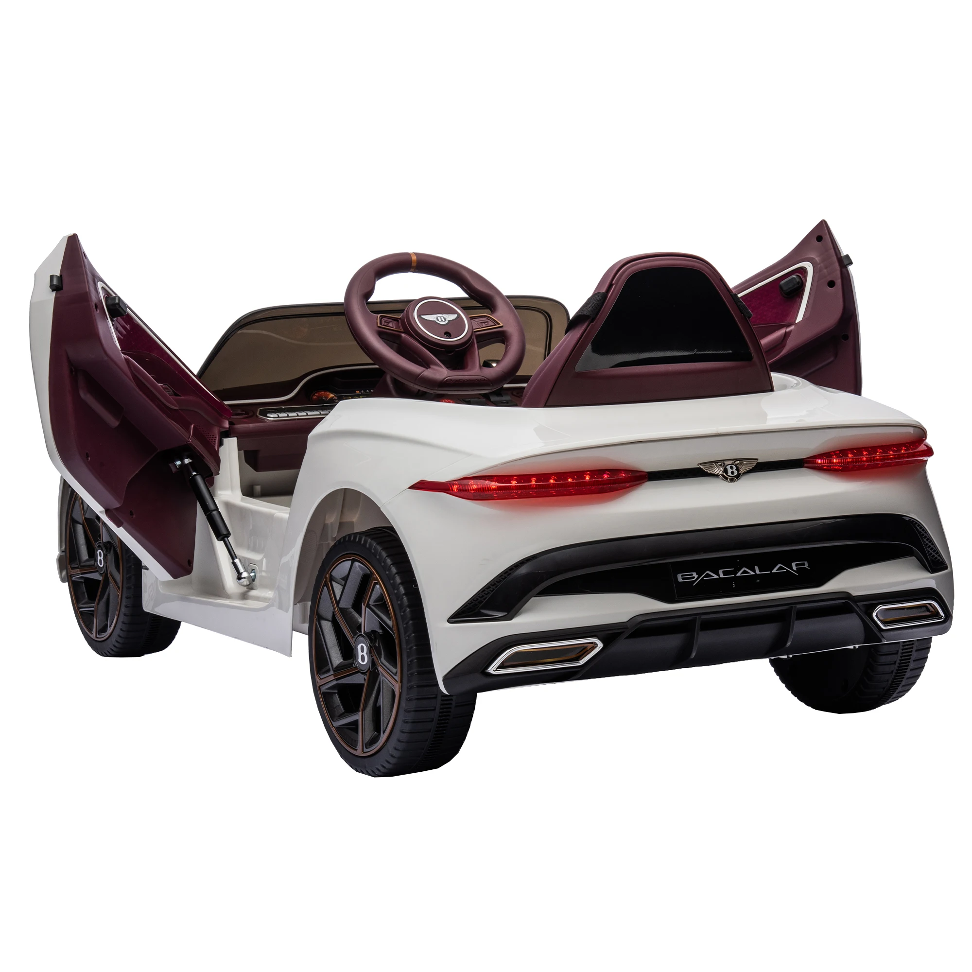 Bentley-Carro Elétrico Mulberry Ride-On Infantil, Potência Ajustável de 3 Velocidades para Crianças, 12V7A, 2.4G W, Controlo Remoto para Pais