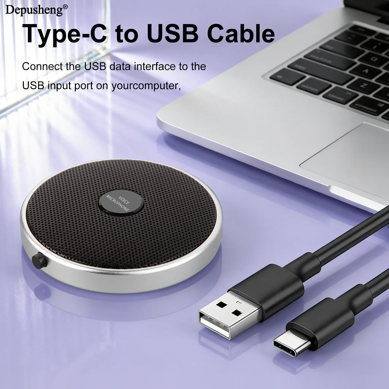 Depusheng Q2 Professional USB Microphone Mini Portable Size for Meeting Recording Desktop Computer