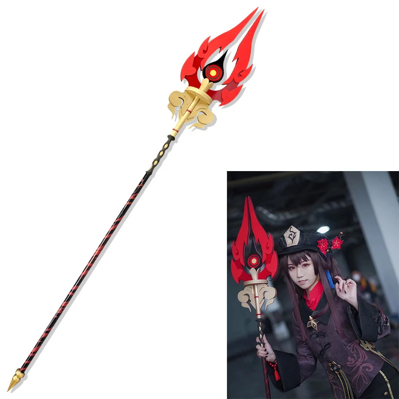 

Genshin Impact Game Hu Tao Weapon Staff of Hu Tao Cosplay Prop Cosplay Accessories Project Characters Props Moulding Staff Props