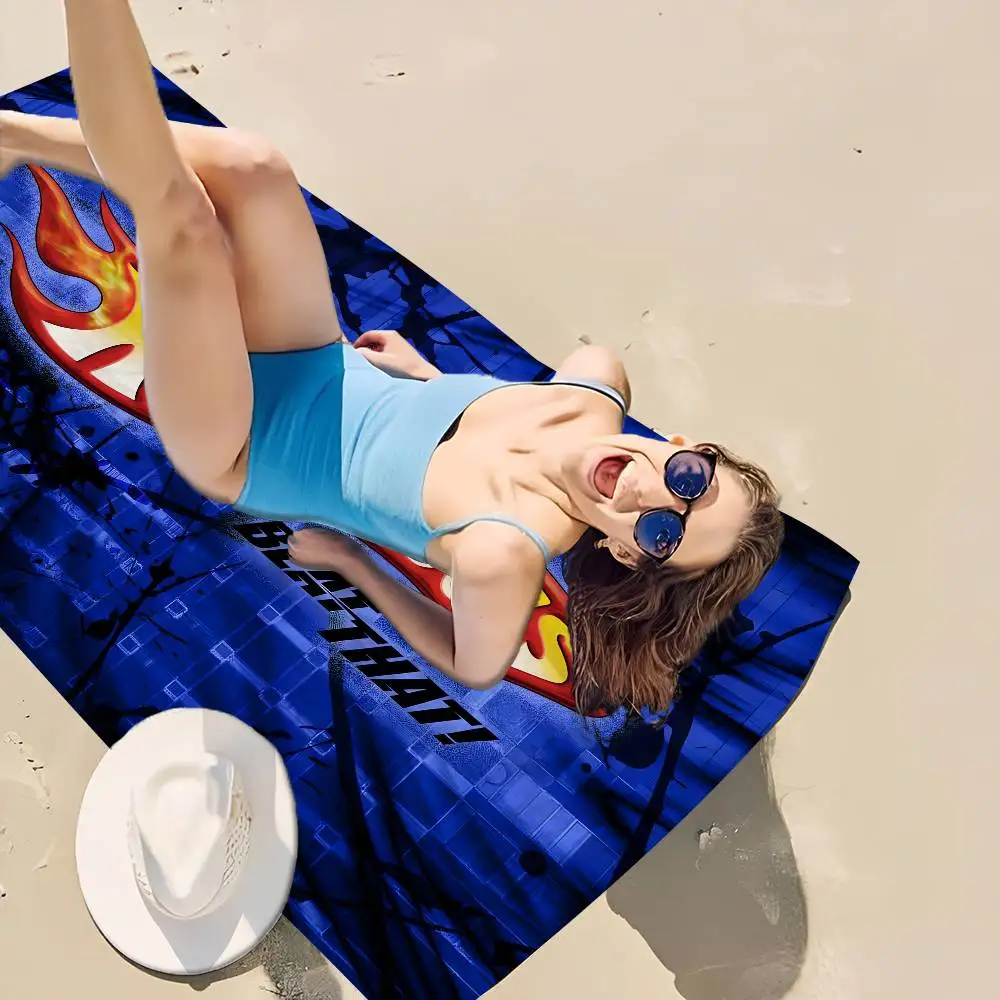 H-Hot Wheels Microfiber Printed Beach Towel Mountain Climbing Yoga Beach Swimming Running Absorbent Soft Towel