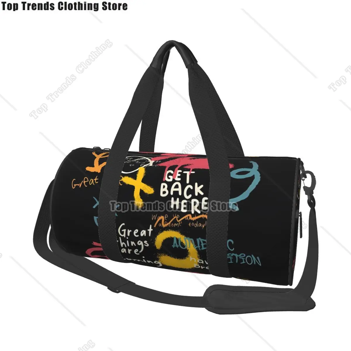 Gym Bag Graffiti English Sports Bag with Shoes Fashion Men Women Weekend Design Handbag Colorful Swimming Fitness Bag