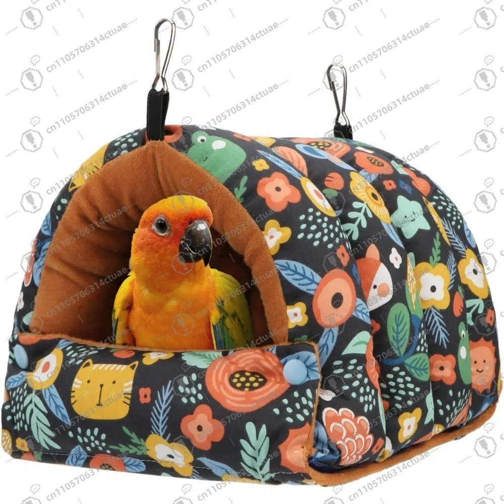 

Bird Nest House, Soft Flannel Snuggle Hut with Removable Hook, Warm Bed for Budgies Parrots Small Birds