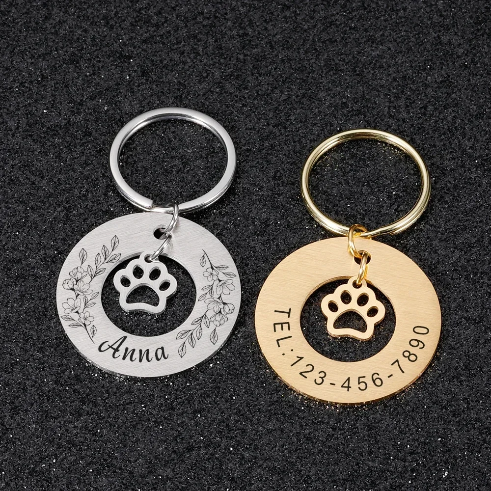 Personalized Pet Id Tags Medal Customized Dog Collar With Name Number Kitten Dogs Anti-lost Pendant Engraving DIY Accessories