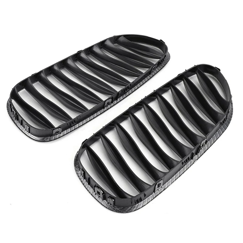 Front Fence Grill Grille ABS Carbon Fiber For BMW Z4 E85 E86 2003-2009 51117117757 51117117758