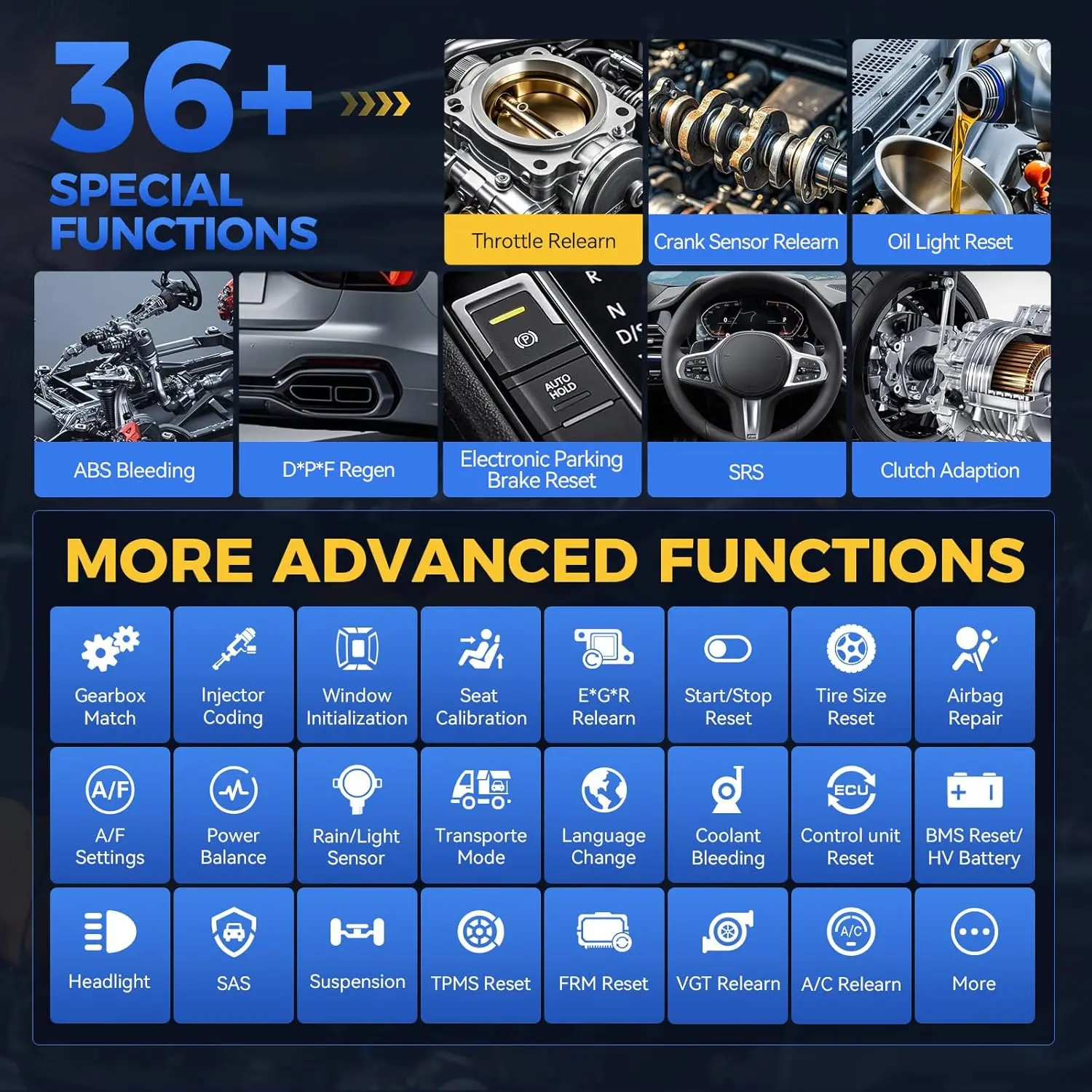 Picture 6: XTOOL D7 Diagnostic Tool Bidirectional OBD2 Scanner with ECU Coding Full System Car Scanner with 36+ Resets Injector Coding Throttle Relearn FCA CANFD DoIP 3 Years Free Update