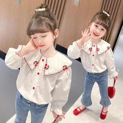 Girls Baby's Kids Blouse Coat Jacket Outwear 2024 Cherry Spring Autumn Shirts Cotton Outwear Outdoor Toddler Children's Clothing