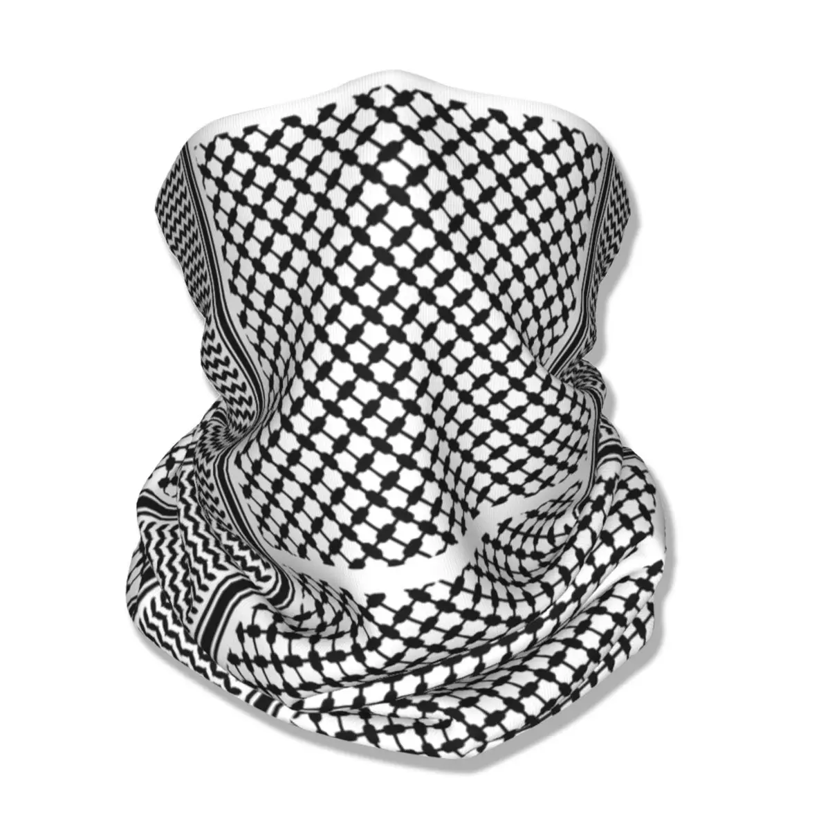 Black Arab Keffiyeh Bandana Neck Gaiter Printed Palestine Palestinian Arabic Wrap Scarf Multi-use Scarf Outdoor Sports Adult