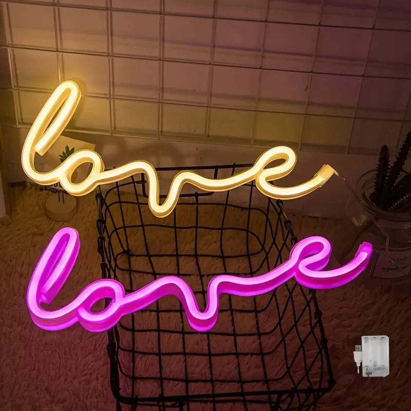 

New Love Neon Sign night light For Bedroom Atmosphere Enhancement, KTV Decoration Wedding Lighting Decoration Holiday Party