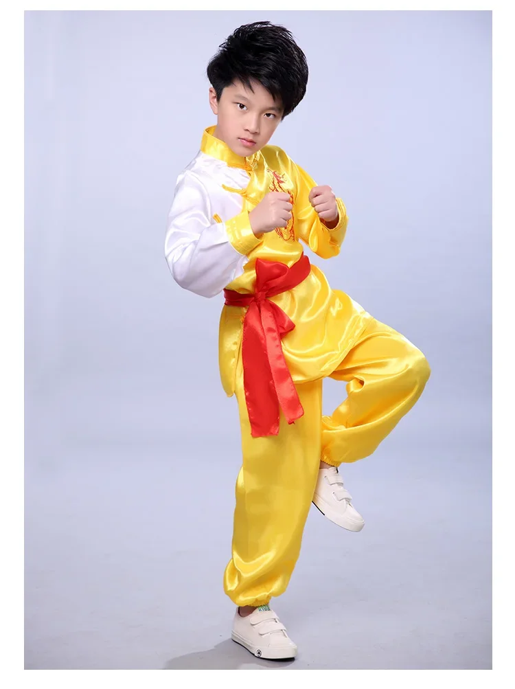 Short Sleeve Kung Fu Costume Wushu Costume Practice Clothes Boys Girls Chinese Dance Costumes Taiji Stage Performance Clothing