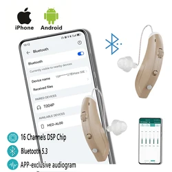Bluetooth 16 chann Hearing Aid Amplifiers, USB Charge, Audifonos Sound Devices, Volume Control, Adjustable Tone Loss Ompensation